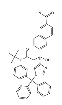 tert-butyl (3S)-3-hydroxy-3-{6-[(methylamino)carbonyl]-2-naphthyl}-3-(1-trityl-1H-imidazol-4-yl)propanoate结构式