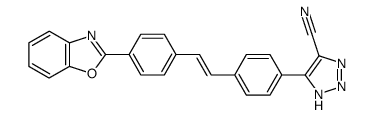 5-[4-(4-benzooxazol-2-yl-styryl)-phenyl]-1H-[1,2,3]triazole-4-carbonitrile Structure