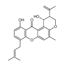 (1R)-2,3-Dihydro-1,11-dihydroxy-5-methyl-8-(3-methyl-2-butenyl)-2α-(1-methylvinyl)pyrano[3,2-a]xanthen-12(1H)-one structure