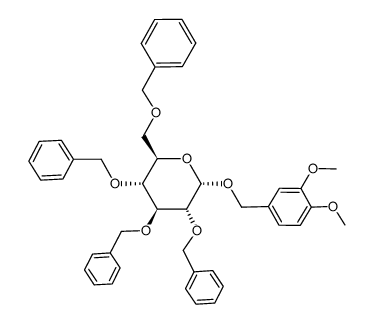 3,4-dimethoxybenzyl 2,3,4,6-tetra-O-benzyl-伪-D-glucopyranoside结构式