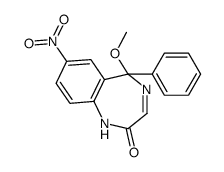 5-methoxy-7-nitro-5-phenyl-1H-1,4-benzodiazepin-2-one结构式