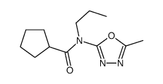 N-(5-methyl-1,3,4-oxadiazol-2-yl)-N-propylcyclopentanecarboxamide结构式
