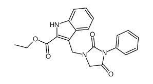 3-[(2,4-dioxo-3-phenyl-1-imidazolidinyl)methyl]-1H-indole-2-carboxylic acid ethyl ester结构式