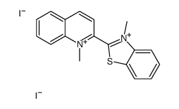 3-methyl-2-(1-methylquinolin-1-ium-2-yl)-1,3-benzothiazol-3-ium,diiodide Structure