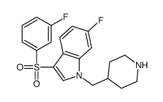 6-fluoro-3-(3-fluorophenyl)sulfonyl-1-(piperidin-4-ylmethyl)indole Structure