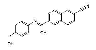 6-cyano-N-[4-(hydroxymethyl)phenyl]naphthalene-2-carboxamide结构式