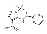 (5R)-(+)-7,7-dimethyl-5-phenyl-4,5,6,7-tetrahydropyrazolo[ 1,5-a]-pyrimidine-3-carboxylic acid Structure