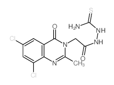 [[2-(6,8-dichloro-2-methyl-4-oxo-quinazolin-3-yl)acetyl]amino]thiourea Structure