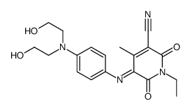 5-[4-[bis(2-hydroxyethyl)amino]phenyl]imino-1-ethyl-4-methyl-2,6-dioxopyridine-3-carbonitrile Structure