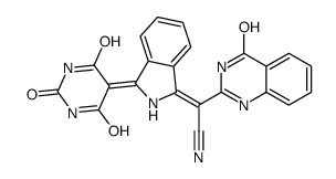 alpha-[2,3-dihydro-3-(tetrahydro-2,4,6-trioxo-5(2H)-pyrimidinylidene)-1H-isoindol-1-ylidene]-1,4-dihydro-4-oxoquinazoline-2-acetonitrile picture
