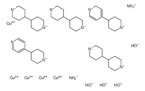 tricopper(III) dicopper(VIII) mono(4-(piperidin-1-id-4-yl)-2H-pyridin-1-ide) mono(4-(pyridin-4-yl)piperidin-1-ide) tris([4,4'-bipiperidine]-1,1'-diide) diamide tetrahydroxide Structure