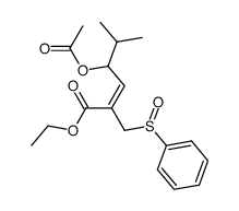 ethyl 4-acetoxy-5-methyl-2-((phenylsulfinyl)methyl)hex-2-enoate结构式