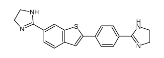 2-[4-[6-(4,5-dihydro-1H-imidazol-2-yl)-1-benzothiophen-2-yl]phenyl]-4,5-dihydro-1H-imidazole结构式