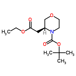 (S)-3-(2-乙氧基-2-氧代乙基)吗啉-4-羧酸叔丁酯结构式