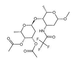 methyl 2,3,6-trideoxy-4-O-(3,4-di-O-acetyl-2,6-dideoxy-α-L-lyso-hexopyranosyl)-3-(trifluoroacetamido)-β-L-lyxo-hexofuranoside Structure