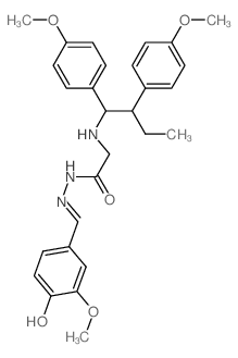 2-[1,2-bis(4-methoxyphenyl)butylamino]-N-[(3-methoxy-4-oxo-1-cyclohexa-2,5-dienylidene)methyl]acetohydrazide结构式