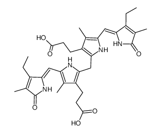 3-{2-{3-(2-Carboxy-ethyl)-5-[3-ethyl-4-methyl-5-oxo-1,5-dihydro-pyrrol-(2Z)-ylidenemethyl]-4-methyl-1H-pyrrol-2-ylmethyl}-5-[3-ethyl-4-methyl-5-oxo-1,5-dihydro-pyrrol-(2Z)-ylidenemethyl]-4-methyl-1H-pyrrol-3-yl}-propionic acid Structure