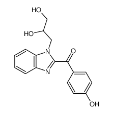 3-<2-(4-hydroxy)benzoyl-1H-benzimidazol-1-yl>-1,2-propanediol结构式