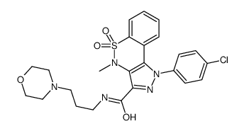 1-(p-Chlorophenyl)-1,4-dihydro-4-methyl-3-(3-morpholinopropylaminocarbonyl)pyrazolo[4,3-c][1,2]benzothiazine 5,5-dioxide picture