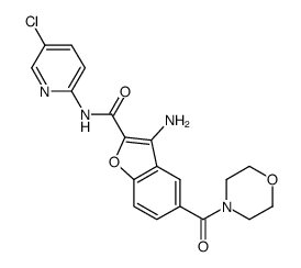 3-amino-5-(morpholinyl-4-ylcarbonyl)-N-(5-chloropyridin-2-yl)benzofuran-2-carboxamide结构式