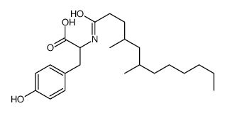 (2S)-2-[[(6R)-4,6-dimethyldodecanoyl]amino]-3-(4-hydroxyphenyl)propanoic acid结构式