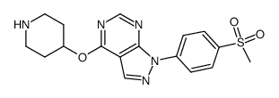 1-(4-methanesulfonyl-phenyl)-4-(piperidin-4-yloxy)-1H-pyrazolo[3,4-d]pyrimidine Structure
