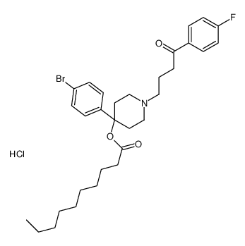 4-(4-bromophenyl)-1-[4-(4-fluorophenyl)-4-oxobutyl]-4-piperidyl decanoate hydrochloride Structure