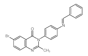 3-[4-(benzylideneamino)phenyl]-6-bromo-2-methyl-quinazolin-4-one结构式