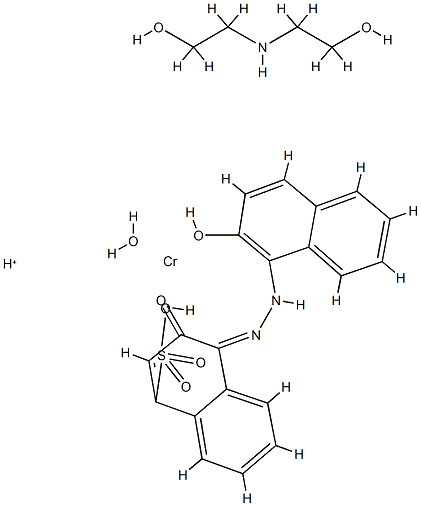 hydrogen hydroxy[3-hydroxy-4-[(2-hydroxy-1-naphthyl)azo]naphthalene-1-sulphonato(3-)]chromate(1-), compound with 2,2'-iminodiethanol (1:1) Structure