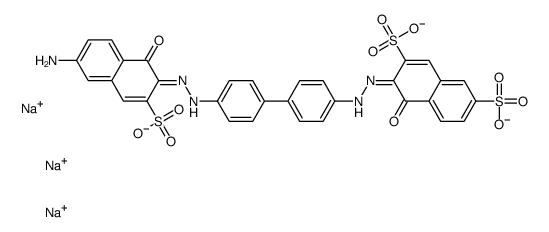 trisodium,(3E)-3-[[4-[4-[(2Z)-2-(6-amino-1-oxo-3-sulfonatonaphthalen-2-ylidene)hydrazinyl]phenyl]phenyl]hydrazinylidene]-4-oxonaphthalene-2,7-disulfonate结构式