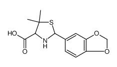 4-Thiazolidinecarboxylic acid, 2-(1,3-benzodioxol-5-yl)-5,5-dimethyl Structure