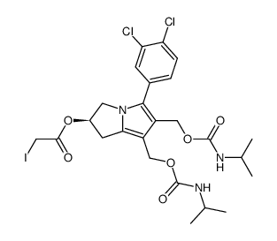 2-(iodoacetoxy)-5-(3,4-dichlorophenyl)-6,7-bis(hydroxymethyl)-2,3-dihydro-1H-pyrrolizine bis(2-propylcarbamate) Structure