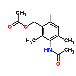 3-Acetamido-6-iodo-2,4-dimethylbenzyl acetate结构式