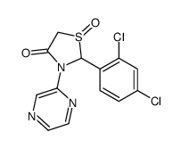 2-(2,4-dichlorophenyl)-1-oxo-3-pyrazin-2-yl-1,3-thiazolidin-4-one结构式