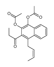 (2-acetyloxy-4-but-2-enyl-3-propanoylnaphthalen-1-yl) acetate Structure