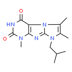 1-Isobutyl-2,3,7-trimethyl-1H,7H-1,3a,5,7,8-pentaaza-cyclopenta[a]indene-4,6-dione structure