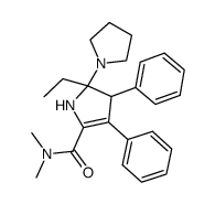 5-ethyl-N,N-dimethyl-3,4-diphenyl-5-(pyrrolidin-1-yl)-4,5-dihydro-1H-pyrrole-2-carboxamide结构式