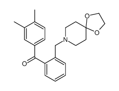 3',4'-二甲基-2-[8-(1,4-二恶-8-氮杂螺-[4.5]癸基)甲基]苯甲酮结构式