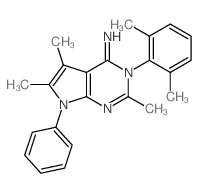 4H-Pyrrolo[2,3-d]pyrimidin-4-imine,3-(2,6-dimethylphenyl)-3,7-dihydro-2,5,6-trimethyl-7-phenyl- Structure