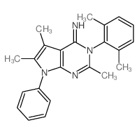 4H-Pyrrolo[2,3-d]pyrimidin-4-imine,3-(2,6-dimethylphenyl)-3,7-dihydro-2,5,6-trimethyl-7-phenyl- structure