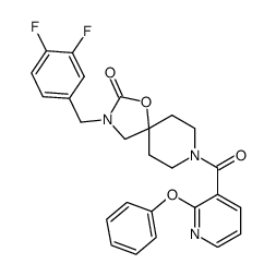 [146] 3-(3,4-difluorobenzyl)-8-(2-phenoxypyridine-3-carbonyl)-1-oxa-3,8-diazaspiro[4.5]decan-2-one结构式