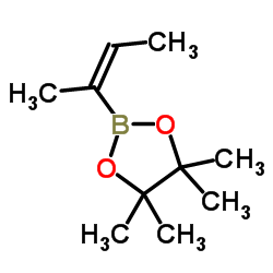 4,4,5,5-Tetramethyl-2-[(1E)-1-methyl-1-propen-1-yl]-1,3,2-dioxaborolane结构式