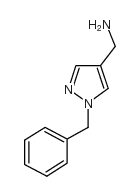1-(苯基甲基)-1H-吡唑-4-甲胺结构式