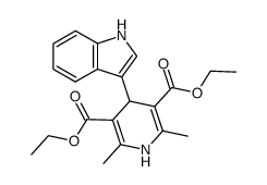 diethyl 4-(3-indolyl)-2,6-dimethyl-1,4-dihydropyridine 3,5-dicarboxylate结构式