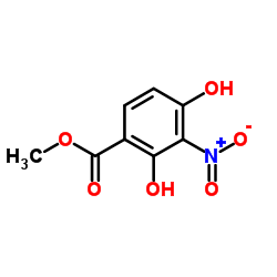 2,4-二羟基-3-硝基-苯甲酸甲酯结构式