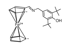 N-(3,5-di-tert-butyl-4-hydroxybenzyl)iminomethylferrocene Structure
