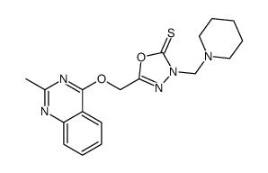 5-[(2-methylquinazolin-4-yl)oxymethyl]-3-(piperidin-1-ylmethyl)-1,3,4-oxadiazole-2-thione Structure