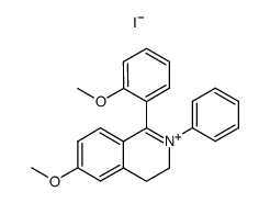 6-methoxy-1-(2-methoxyphenyl)-2-phenyl-3,4-dihydroisoquinolin-2-ium iodide结构式