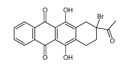 8-acetyl-8-bromo-6,11-dihydroxy-7,8,9,10-tetrahydro-5,12-naphthacenedione结构式