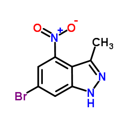 6-Bromo-3-methyl-4-nitro-1H-indazole结构式